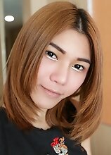 Skinny asian tgirl in glasses gets her first on screen fuck